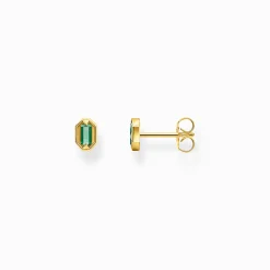 Clearance Ohrstecker Krokodilaugen mit smaragdgrünen Steinen vergoldet Damen Ohrstecker|18K Vergoldung - 925 Silber
