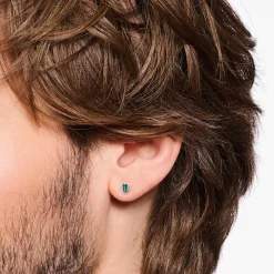 Sale Ohrstecker Krokodilaugen mit grünen Steinen Silber geschwärzt Damen Ohrstecker|Ohrstecker & Creolen