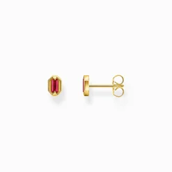 Flash Sale Ohrstecker Krokodilaugen mit roten Steinen vergoldet Damen Ohrstecker|18K Vergoldung - 925 Silber