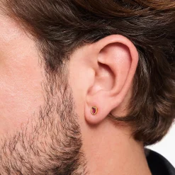 Flash Sale Ohrstecker Krokodilaugen mit roten Steinen vergoldet Damen Ohrstecker|18K Vergoldung - 925 Silber