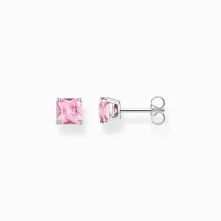 Hot Ohrstecker mit pinkem Stein Silber Damen Ohrstecker