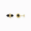 Best Sale Ohrstecker mit schwarzem Onyx Kristall Silber Damen Ohrstecker