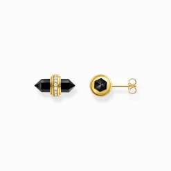 Best Sale Ohrstecker mit schwarzem Onyx Kristall Silber Damen Ohrstecker