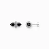 Best Ohrstecker mit schwarzem Onyx Kristall Silber Damen Ohrstecker|925 Silber