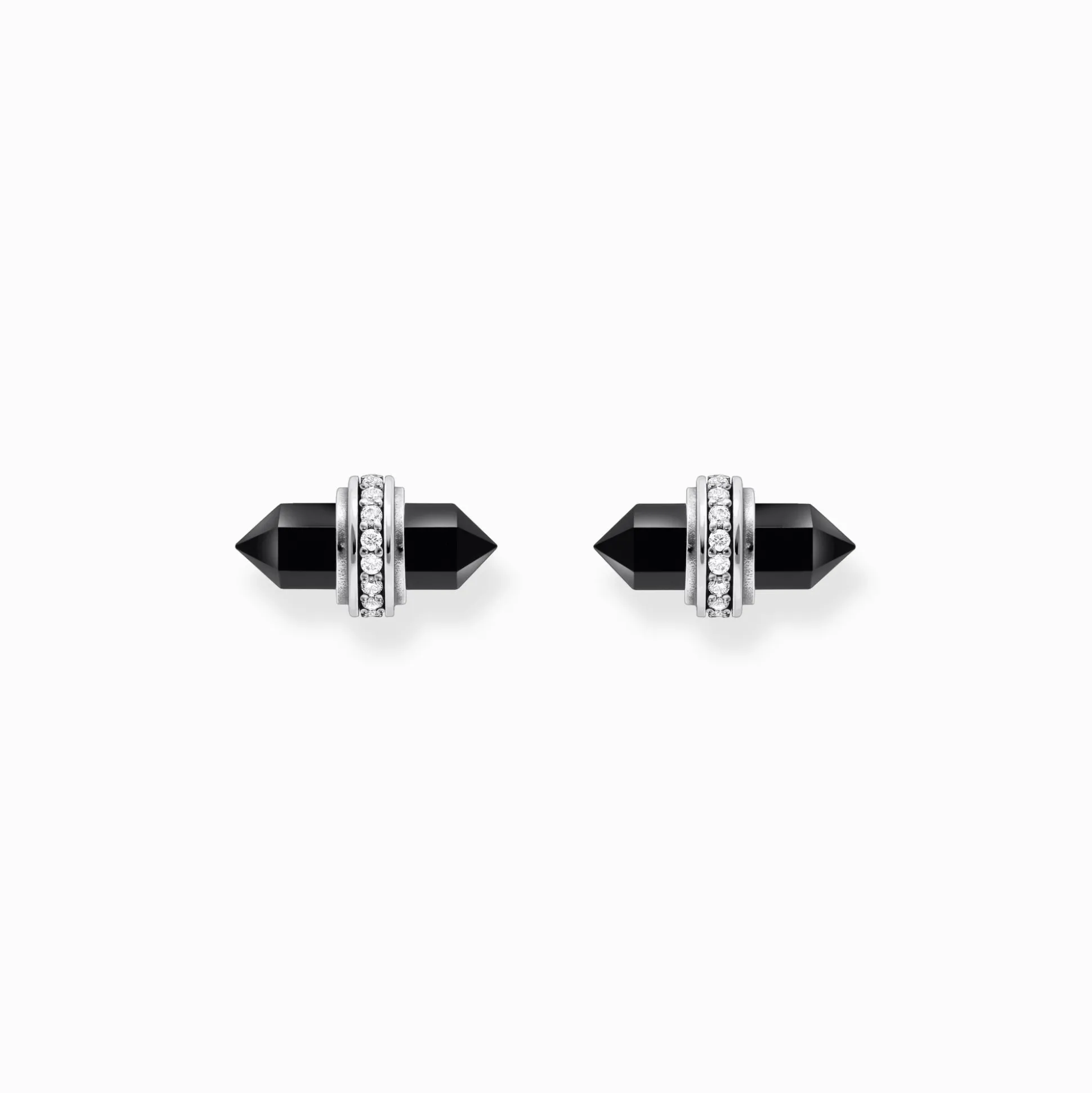 Best Ohrstecker mit schwarzem Onyx Kristall Silber Damen Ohrstecker|925 Silber