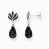 Discount Ohrstecker mit schwarzem Obsidian-Tropfen Silber geschwärzt Damen Ohrringe|925 Silber