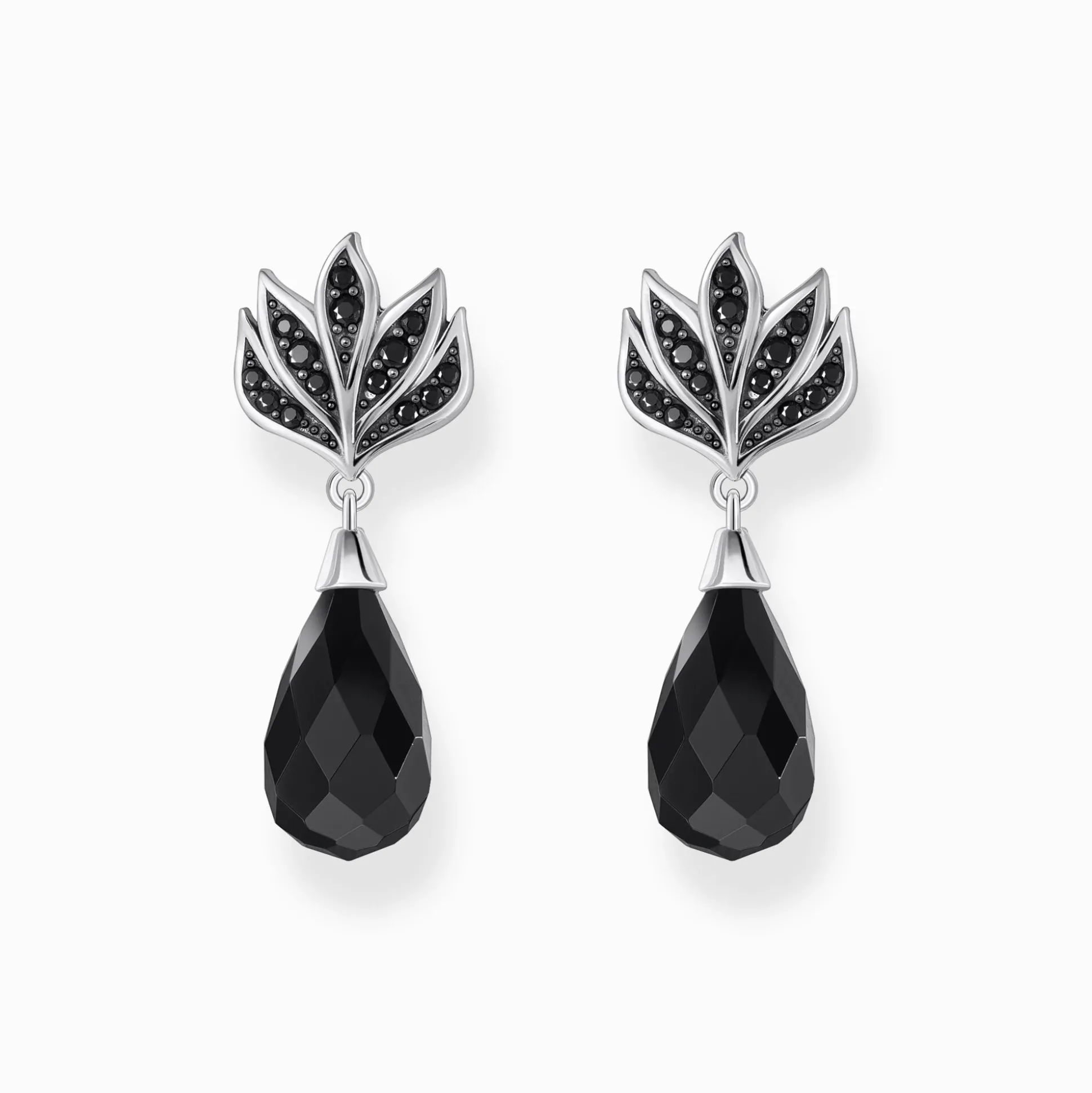 Discount Ohrstecker mit schwarzem Obsidian-Tropfen Silber geschwärzt Damen Ohrringe|925 Silber