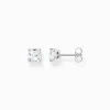 Sale Ohrstecker mit weißem Stein Silber Damen Ohrstecker