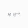 Hot Ohrstecker mit weißem Stein in Herzform Silber Damen Ohrstecker|925 Silber