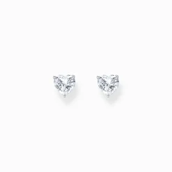 Hot Ohrstecker mit weißem Stein in Herzform Silber Damen Ohrstecker|925 Silber