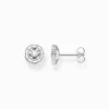 Cheap Ohrstecker mit weißen Steinen Silber Damen Ohrstecker