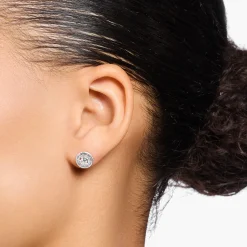 Cheap Ohrstecker mit weißen Steinen Silber Damen Ohrstecker