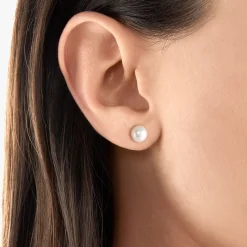 Cheap Ohrstecker Perle silber Damen Ohrstecker|Ohrringe