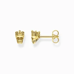 Best Ohrstecker Totenkopf König gold Damen Ohrstecker|Ohrstecker & Creolen