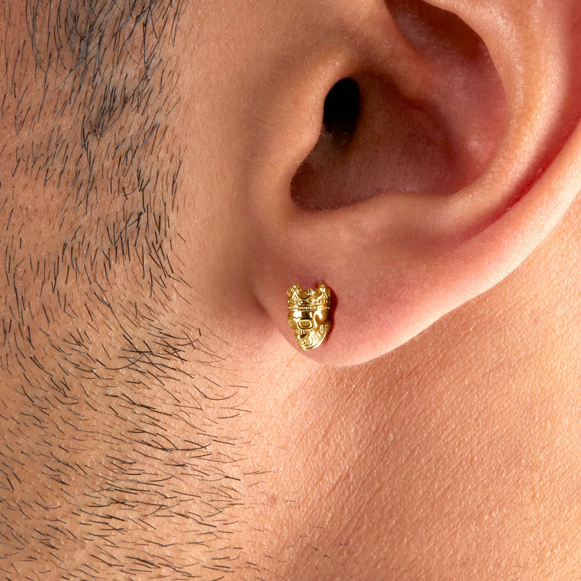 Best Ohrstecker Totenkopf König gold Damen Ohrstecker|Ohrstecker & Creolen