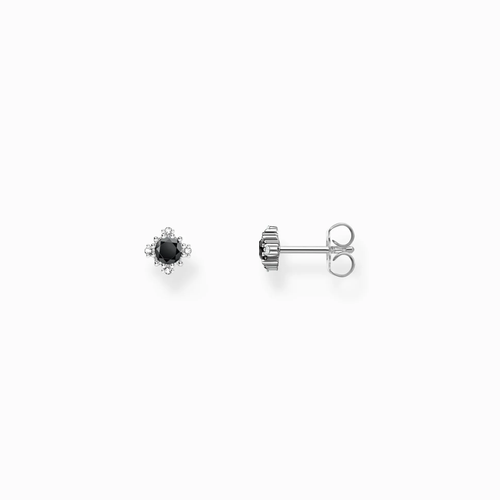 Flash Sale Ohrstecker Vintage mit schwarzem Stein Silber Damen Ohrstecker|925 Silber