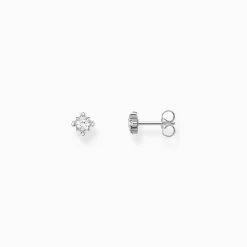 New Ohrstecker Vintage mit weißem Stein Silber Damen Ohrstecker|925 Silber