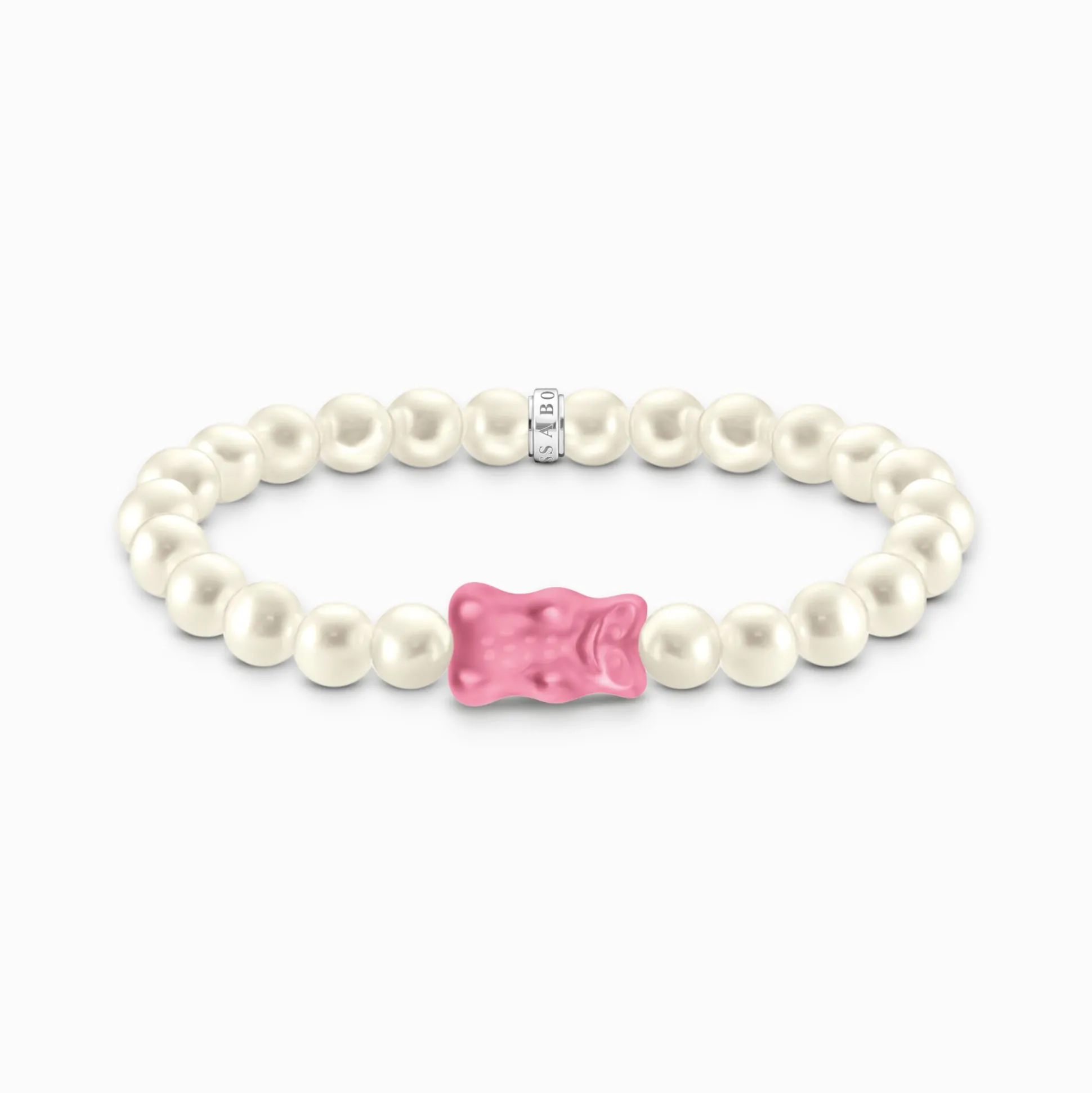 Discount Perlenarmband mit pinkem Goldbären Silber Damen Armbänder|Armbänder