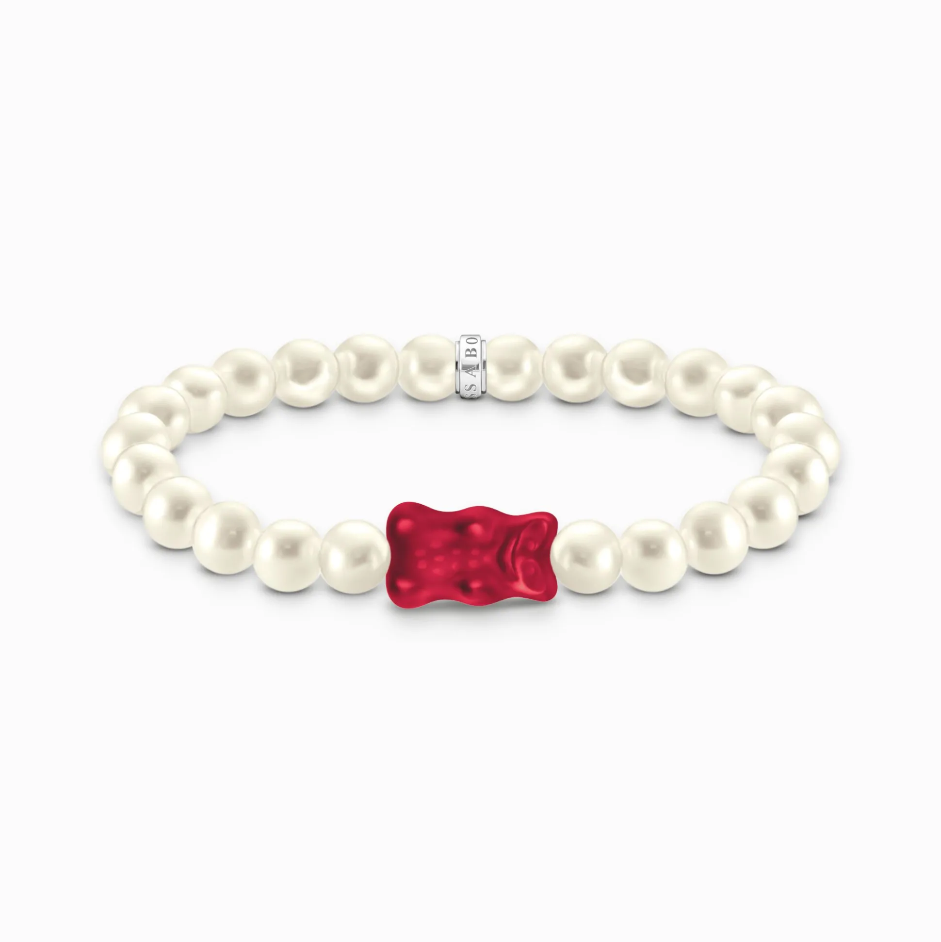 Best Sale Perlenarmband mit rotem Goldbären Silber Damen Armbänder|925 Silber