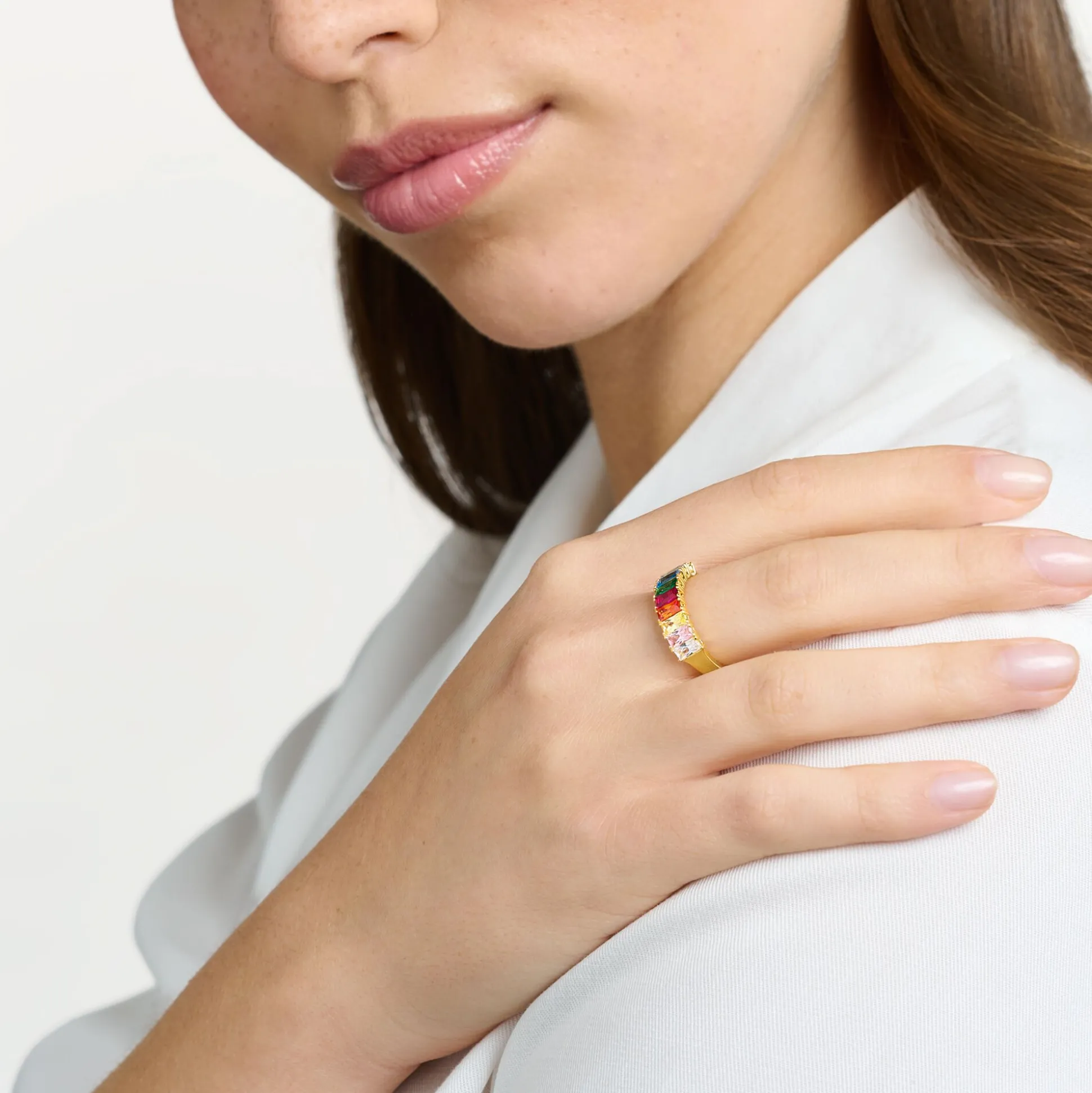 Store Ring bunte Steine gold Damen Ringe