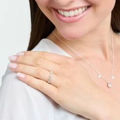 New Ring Eiskristalle silber Damen Ringe
