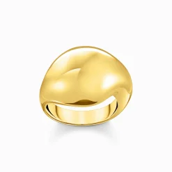 New Ring in organischer Tropfenform vergoldet Damen Ringe