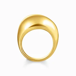 New Ring in organischer Tropfenform vergoldet Damen Ringe
