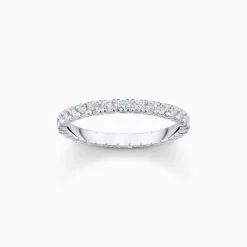New Ring in zartem Design mit weißen Steinen Silber Damen Ringe|925 Silber