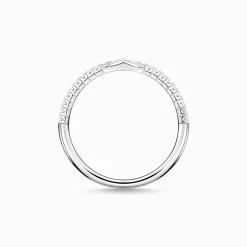 New Ring Infinity mit weißen Steinen silber Damen Ringe|925 Silber