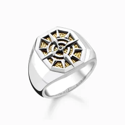 Sale Ring Kompass gold Damen Ringe|18K Vergoldung - 925 Silber