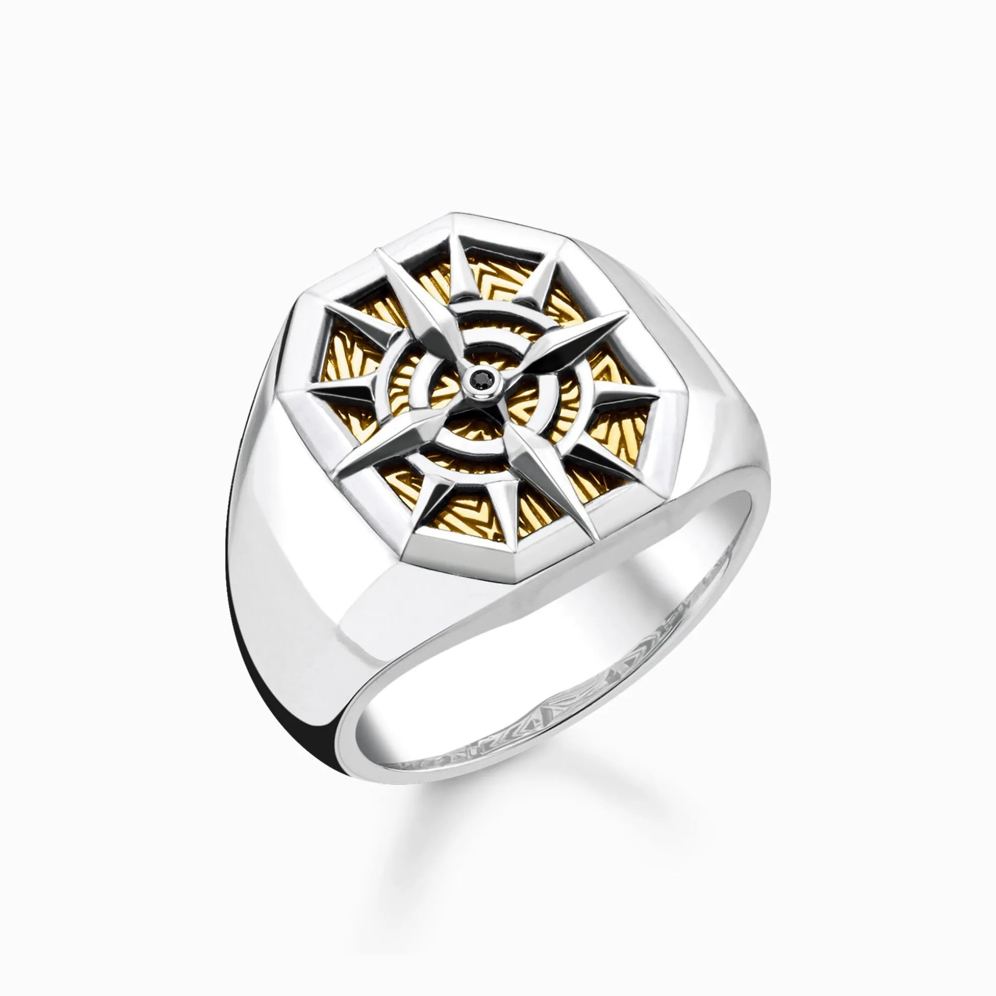 Sale Ring Kompass gold Damen Ringe|18K Vergoldung - 925 Silber