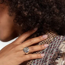 Sale Ring Kompass gold Damen Ringe|18K Vergoldung - 925 Silber