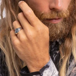 Online Ring Kreuz schwarze Steine Damen Ringe|Ringe