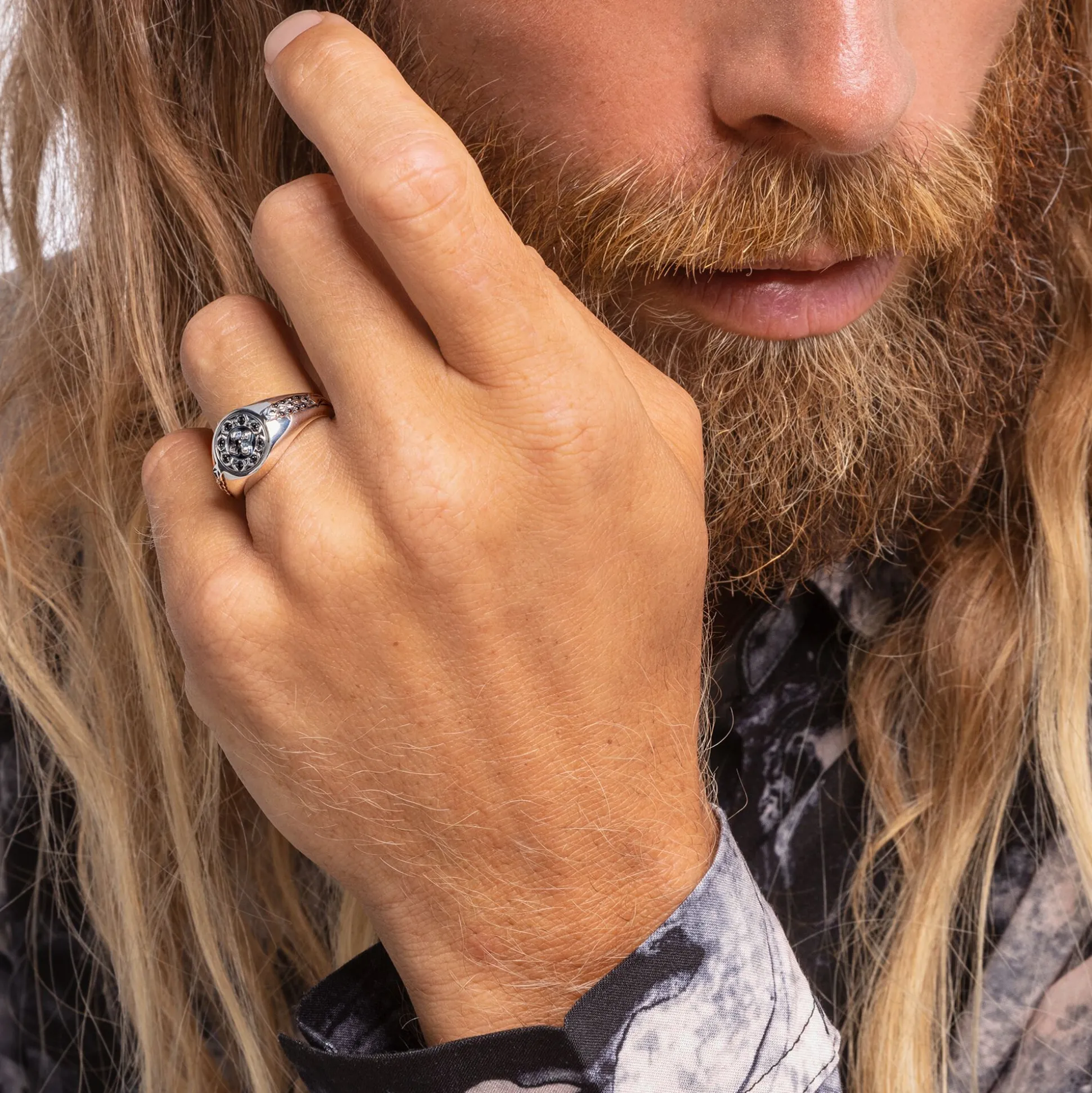 Online Ring Kreuz schwarze Steine Damen Ringe|Ringe