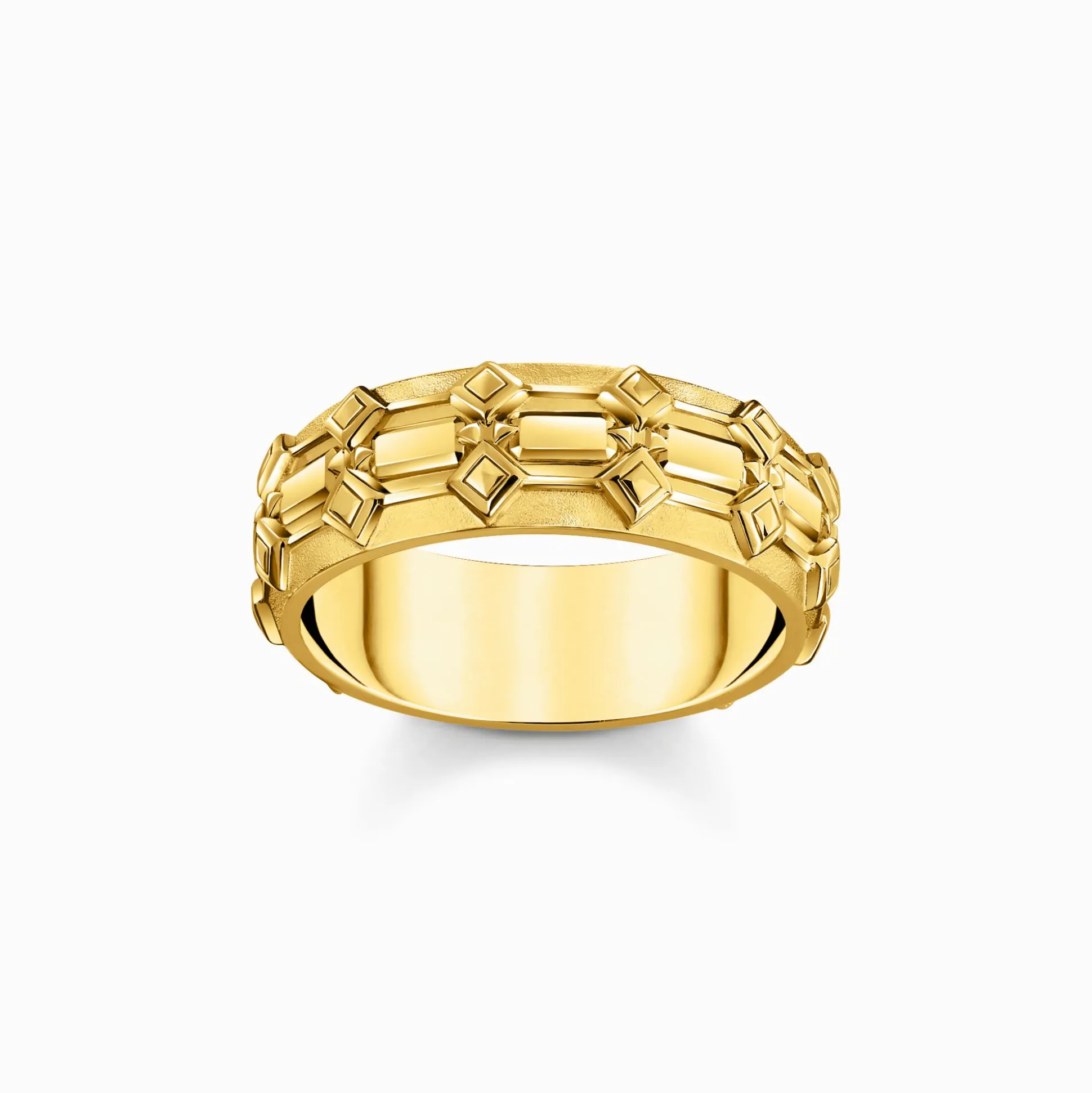 Hot Ring Krokodilpanzer breit vergoldet Damen Ringe|18K Vergoldung - 925 Silber