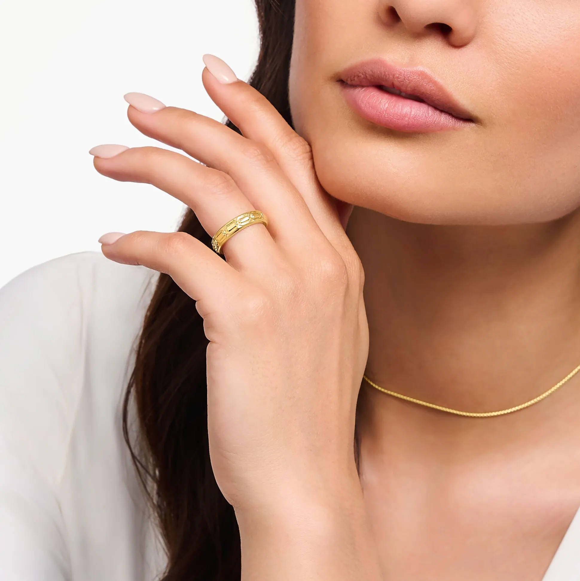 Cheap Ring Krokodilpanzer vergoldet Damen Ringe|18K Vergoldung - 925 Silber