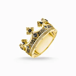 Clearance Ring Krone gold Damen Ringe|18K Vergoldung - 925 Silber