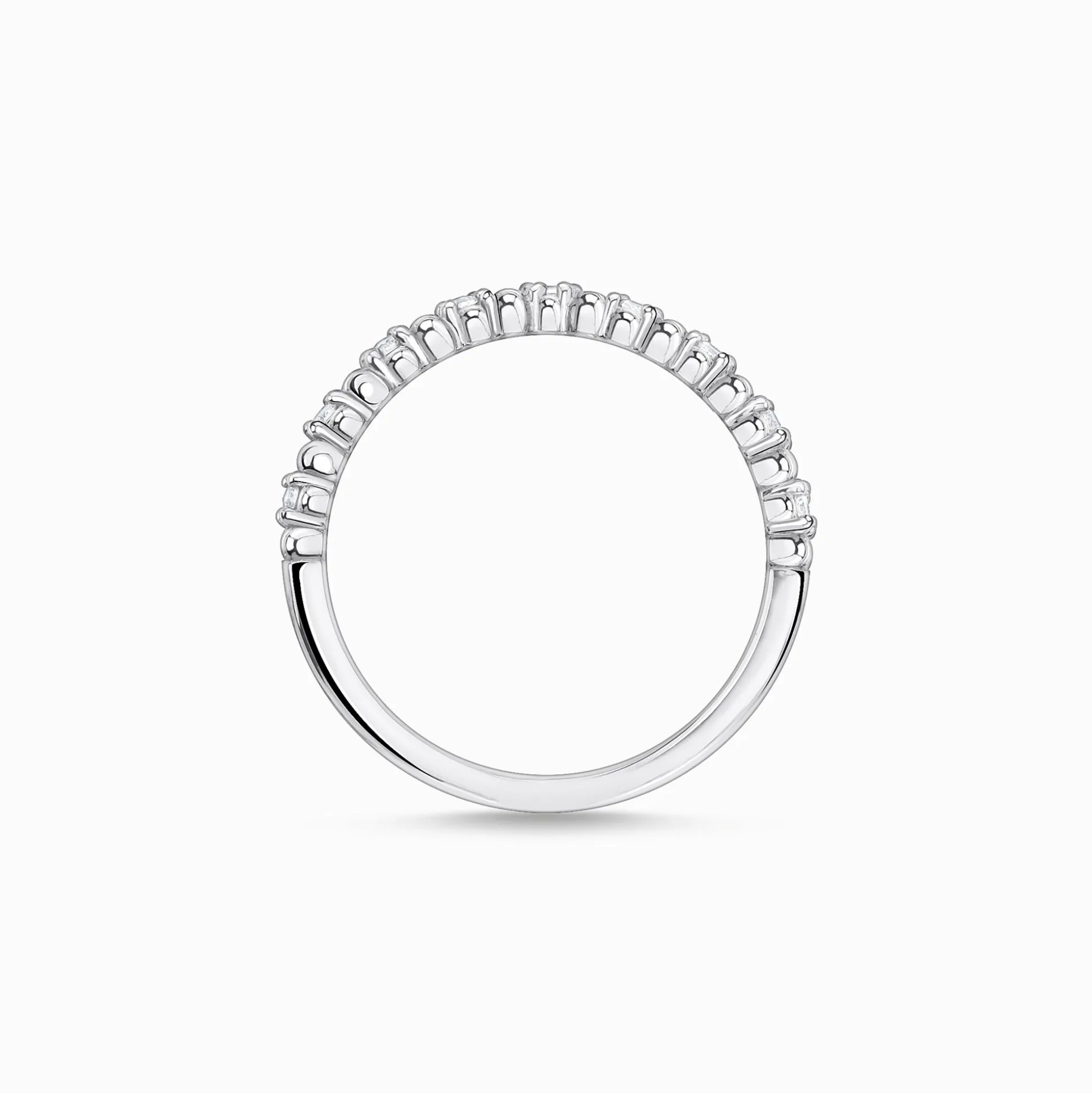Fashion Ring Kugeln mit weißen Steinen silber Damen Ringe