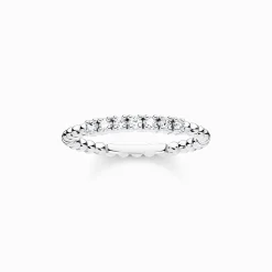 Shop Ring Kugeln mit weißen Steinen silber Damen Ringe