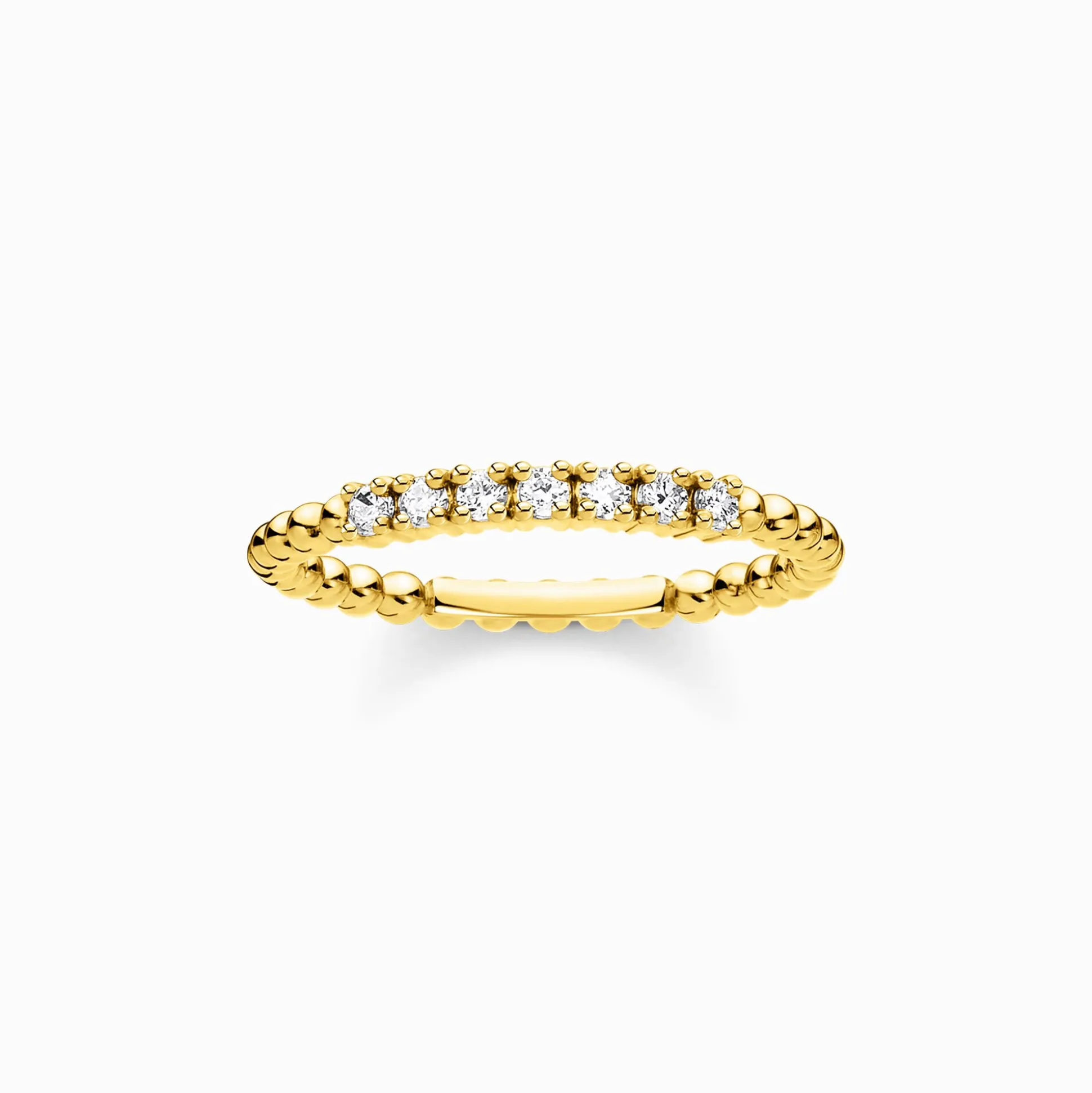 Outlet Ring Kugeln mit weißen Steinen gold Damen Ringe|18K Vergoldung - 925 Silber
