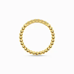 Outlet Ring Kugeln mit weißen Steinen gold Damen Ringe|18K Vergoldung - 925 Silber