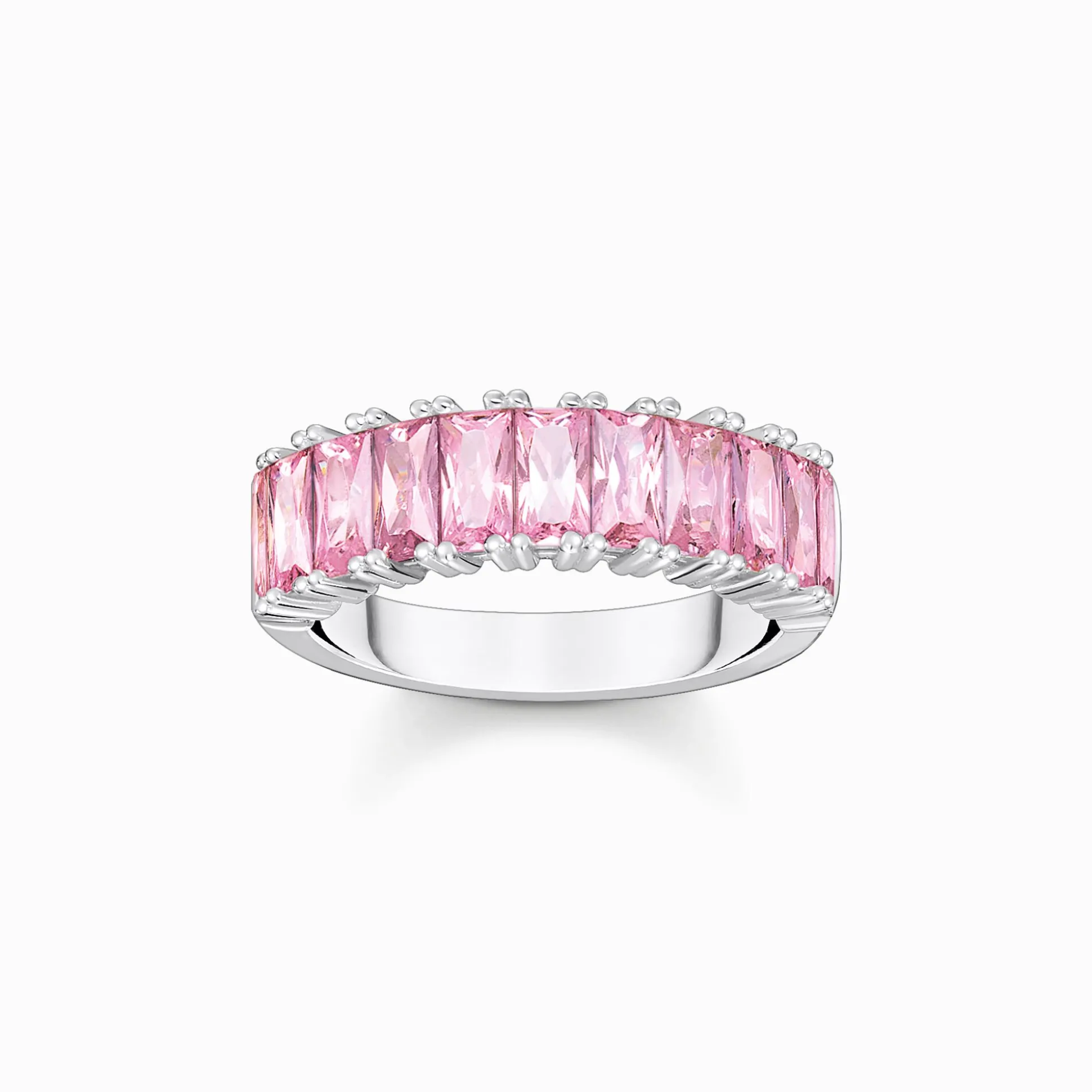 Hot Ring mit pinken Steinen Pavé Silber Damen Ringe