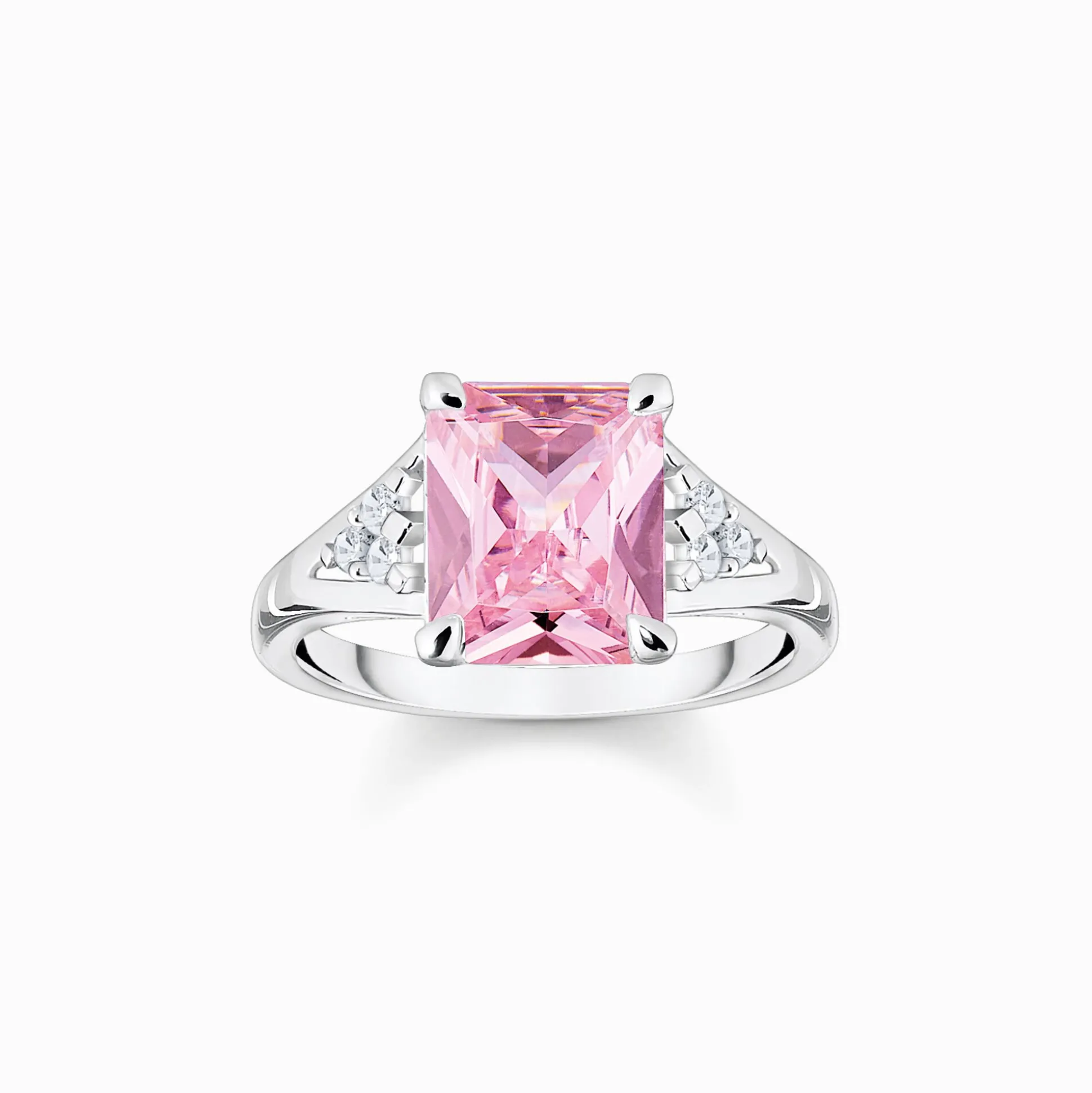 Fashion Ring mit pinken und weißen Steinen Silber Damen Ringe|925 Silber