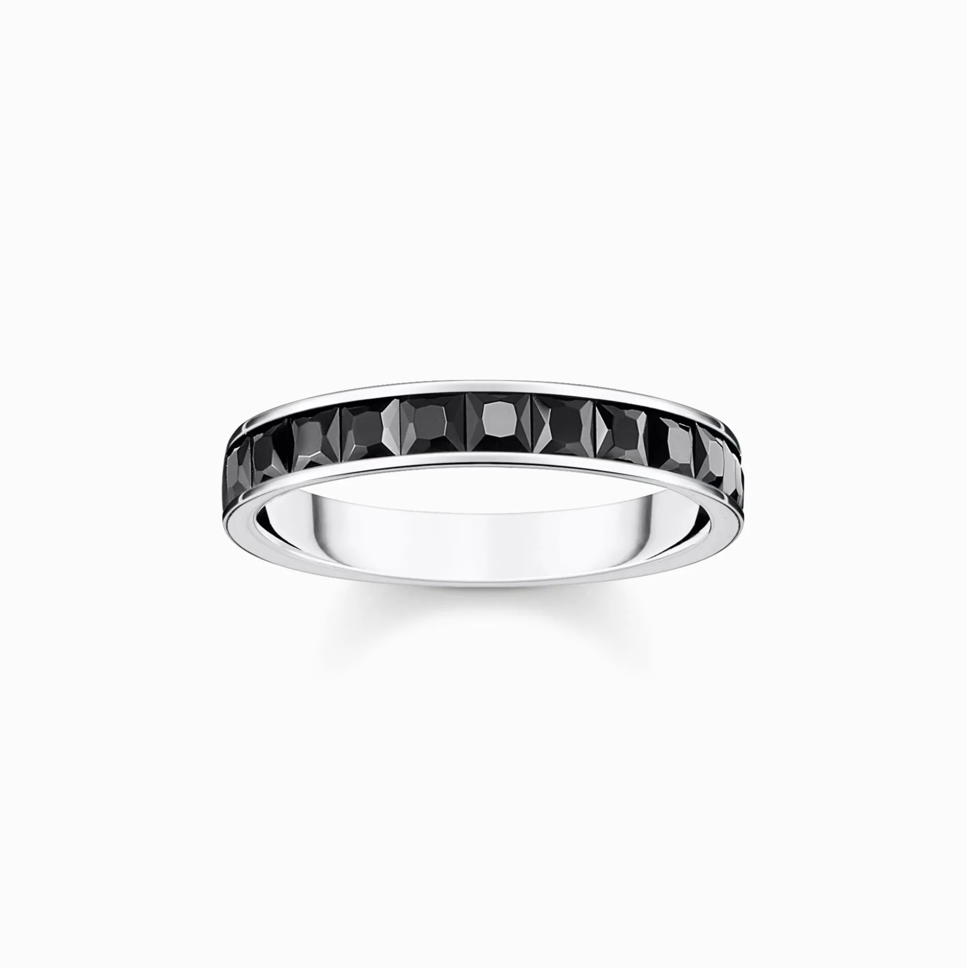Best Sale Ring mit schwarzen Steinen Pavé Silber Damen Ringe