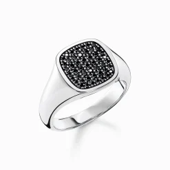 Cheap Ring mit schwarzen Steinen silber Damen Ringe|Ringe