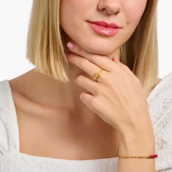 Sale Ring mit Sonne und bunten Steinen vergoldet Damen Ringe|18K Vergoldung - 925 Silber