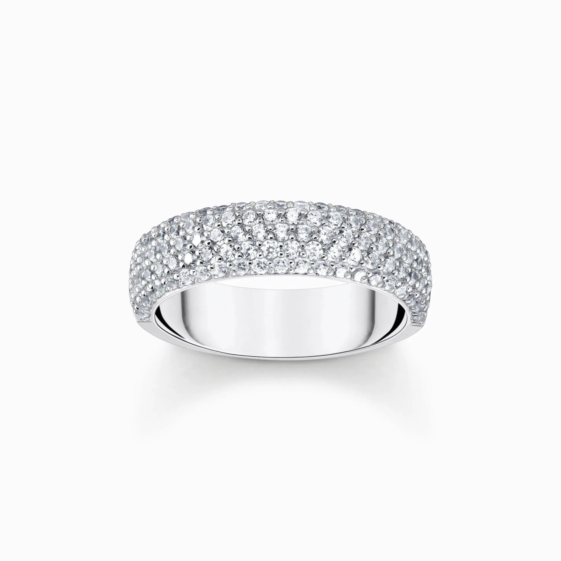 Store Ring mit weißem Zirkonia-Pavé Silber Damen Ringe|925 Silber