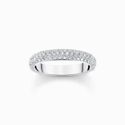 Cheap Ring mit weißem Zirkonia-Pavé Silber Damen Ringe|925 Silber