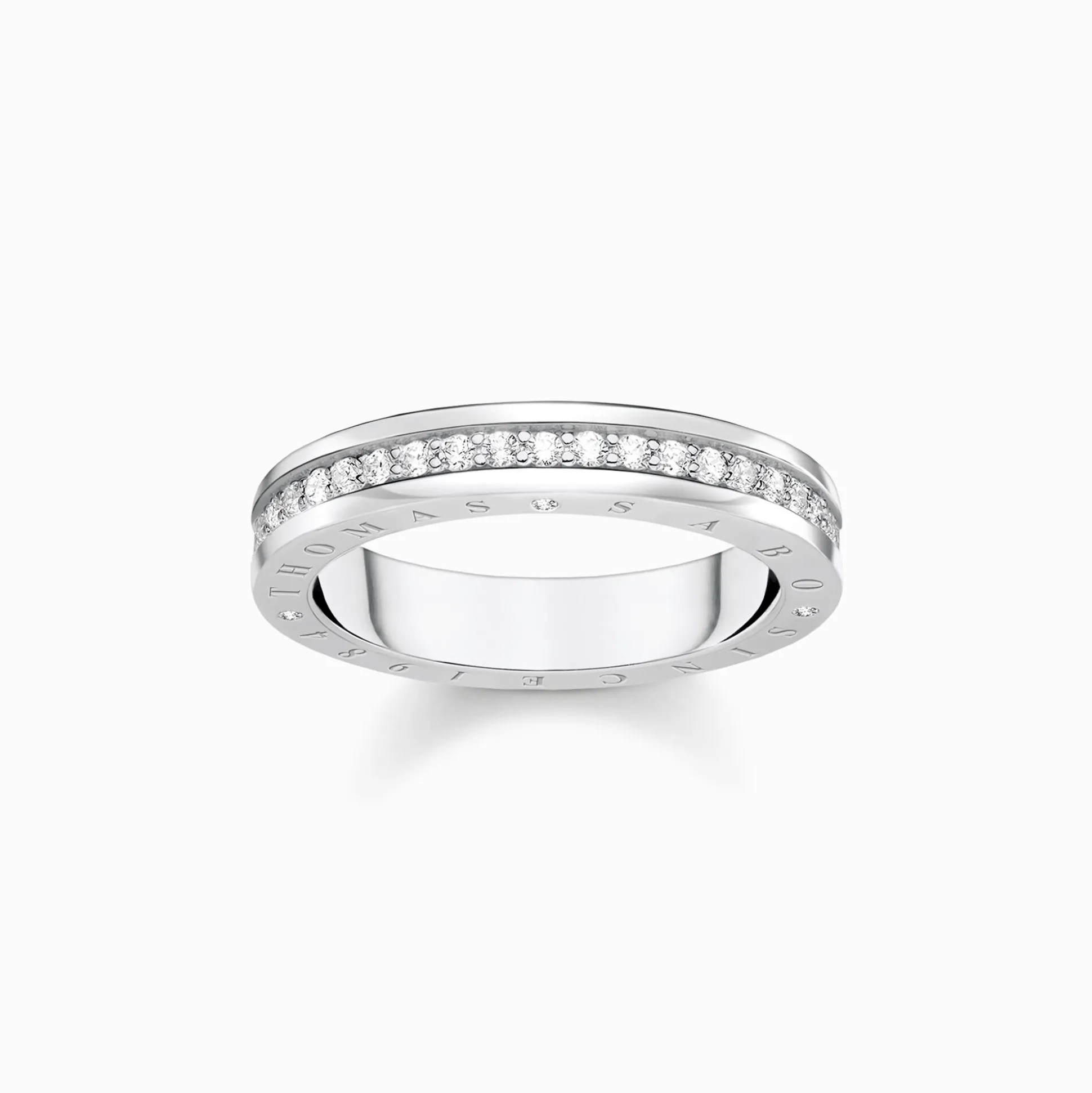 Hot Ring mit weißen Steinen Pavé Silber Damen Ringe