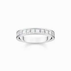 Clearance Ring mit weißen Steinen Pavé Silber Damen Ringe|925 Silber